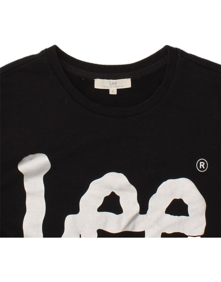 LEE Womens Graphic Sweatshirt Jumper UK 10 Small Black Cotton Vintage Lee and Second-Hand Lee from Messina Hembry 