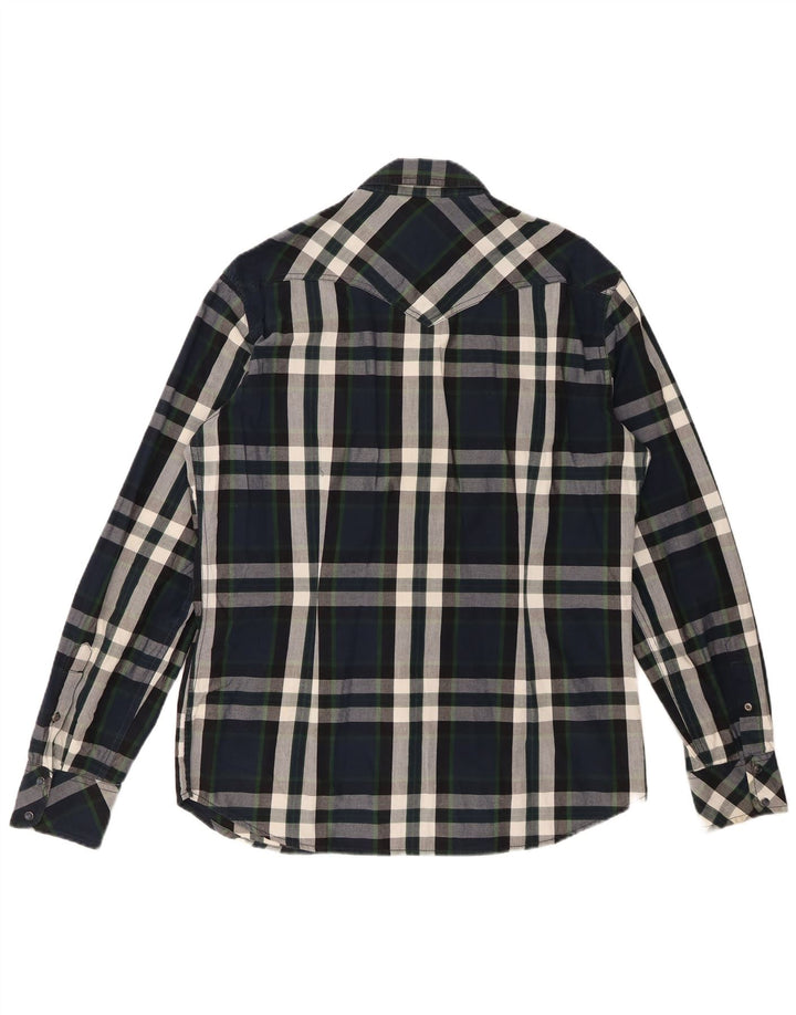 DIESEL Mens Shirt XL Navy Blue Check Cotton