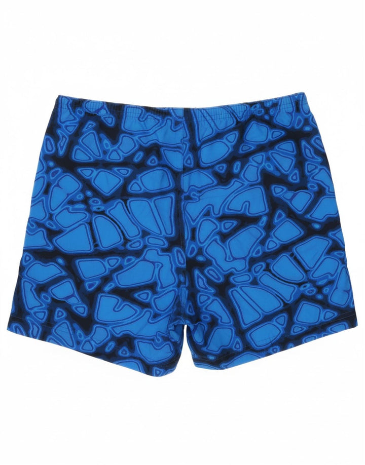 NIKE Womens Abstract Pattern Sport Shorts US 4/6 Small  Blue Polyamide Vintage Nike and Second-Hand Nike from Messina Hembry 