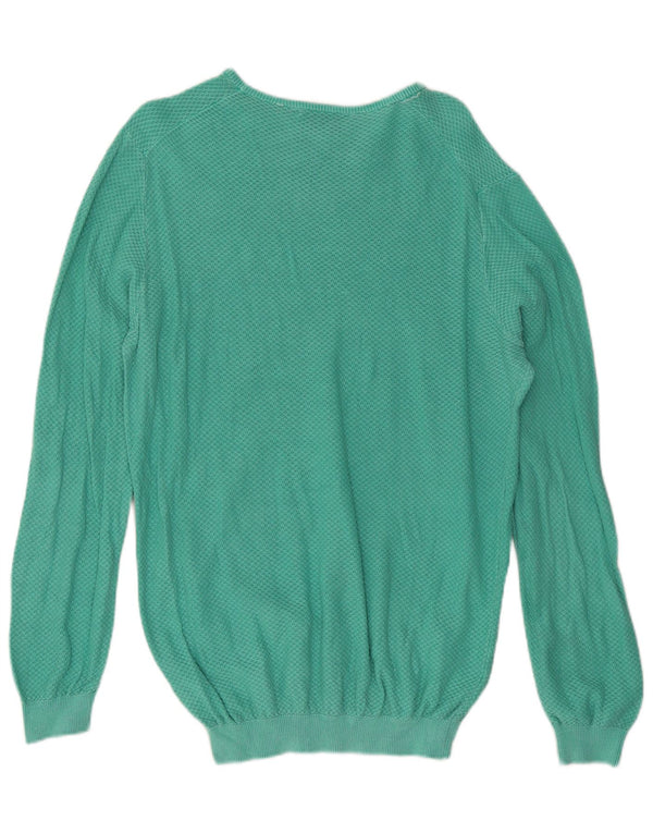 Marlboro Classics Mens Boat Neck Jumper Sweater Large Green Cotton
