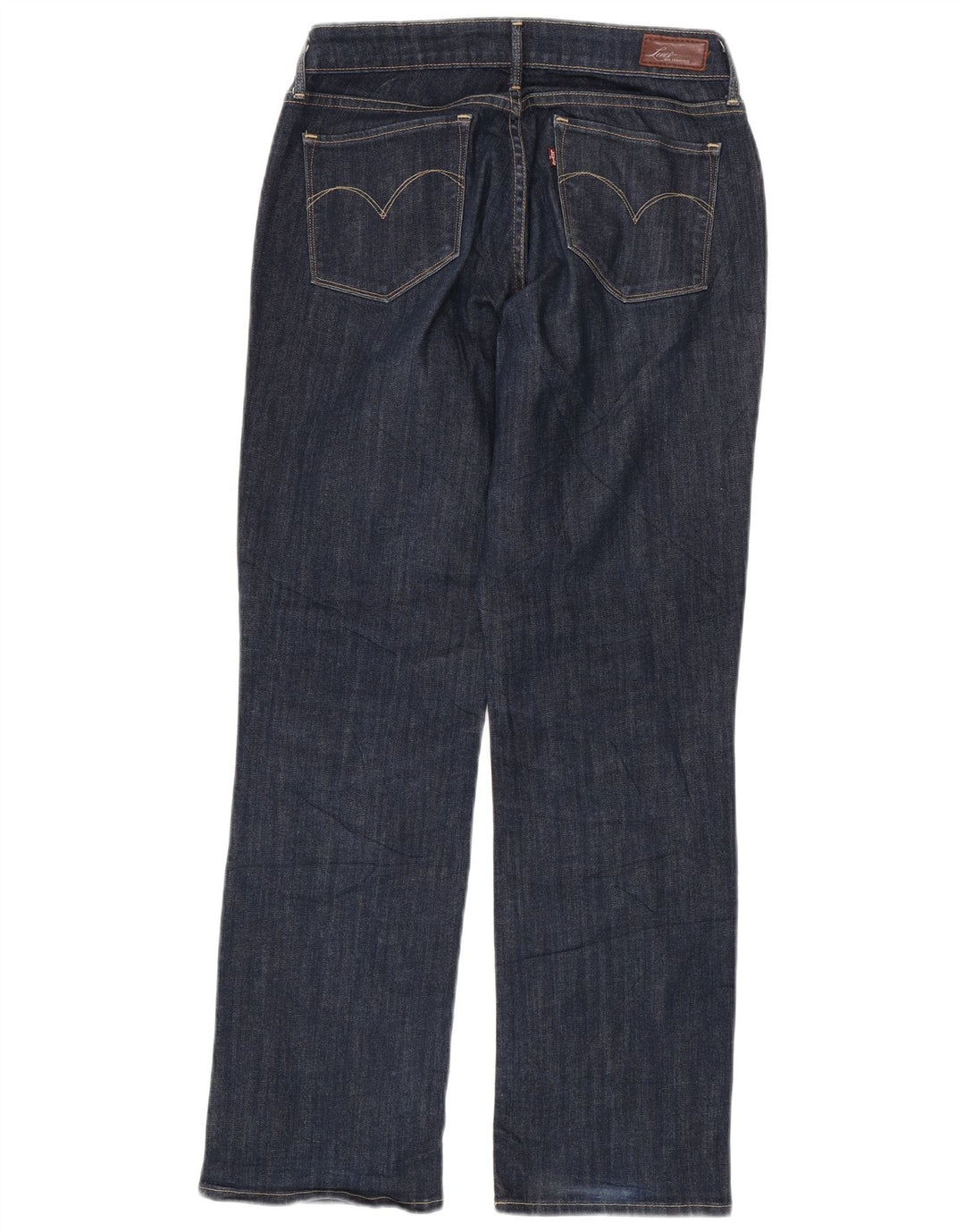 LEVI'S Womens Straight Jeans W31 L30 Navy Blue Cotton