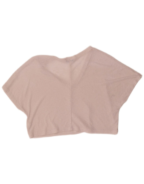 Zara Γυναικεία Crop Oversized Μπλούζα Τοπ UK 10 Small Pink Polyester