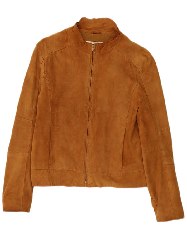 Conbipel Womens Bomber Ruskindsjakke UK 10 Small Beige Læder
