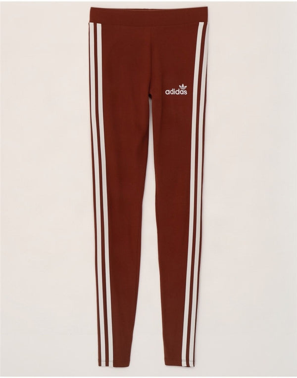 Adidas Dame Leggings UK 4 XS Brun Bomuld