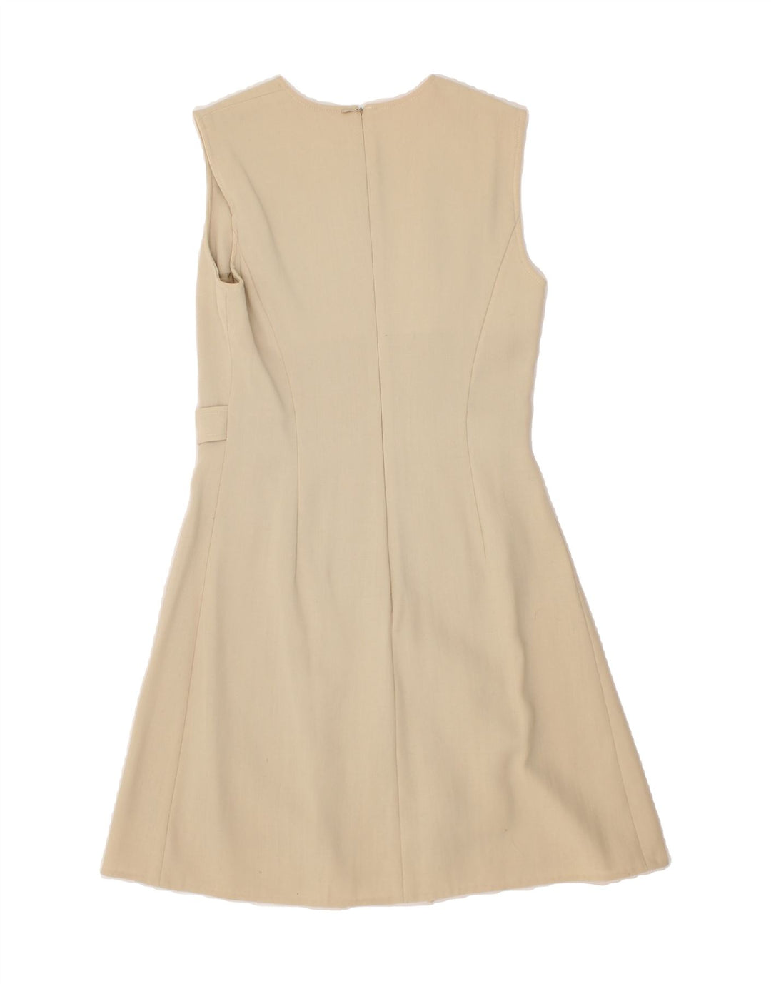 BYBLOS Womens Sleeveless A-Line Dress IT 40 Small Beige Wool Vintage Byblos and Second-Hand Byblos from Messina Hembry 