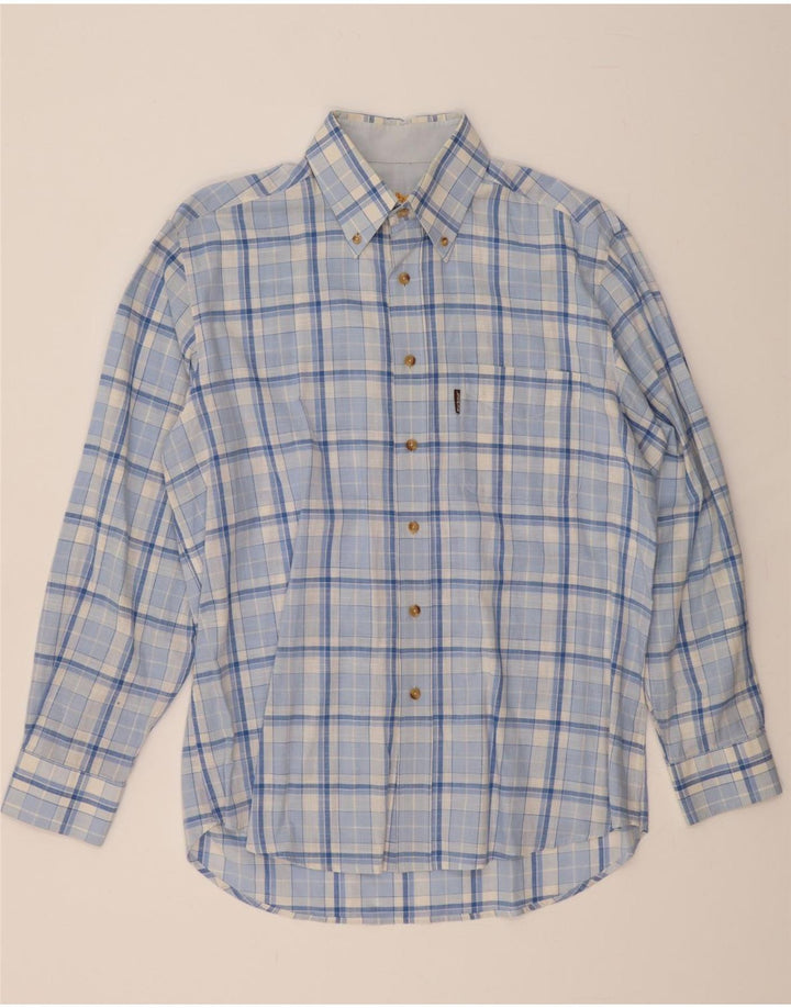 BARBOUR Mens Shirt Medium Blue Check Cotton Vintage Barbour and Second-Hand Barbour from Messina Hembry 