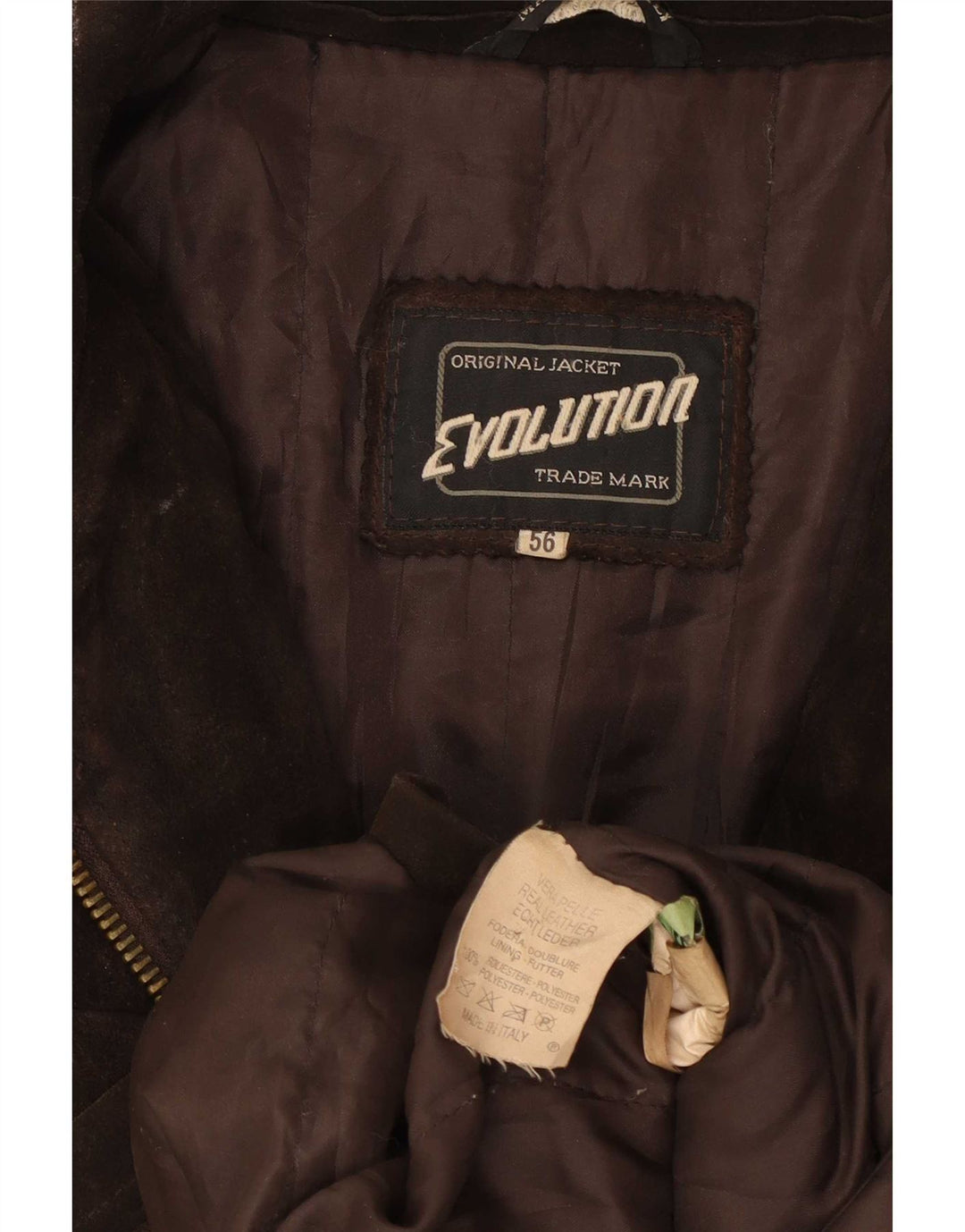 Evolution Mens Suede Jacket IT 56 3XL Brown Leather