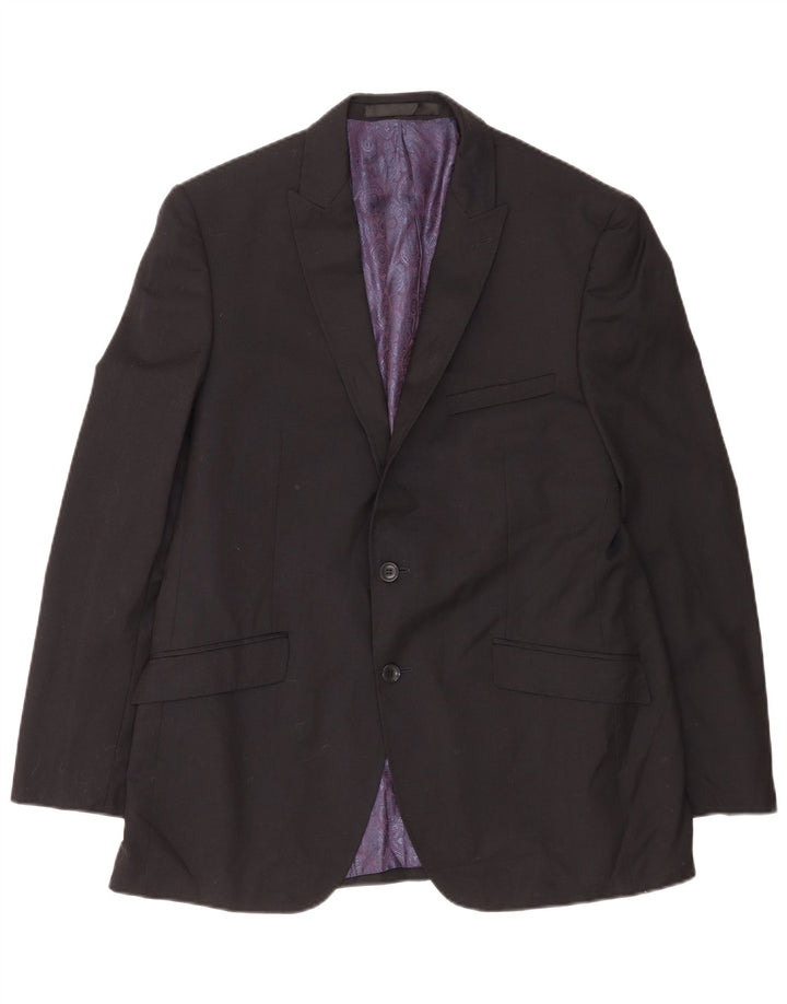 Marks & Spencer Mens Autograph 2 Button Blazer Jacket UK 42 XL Black Wool