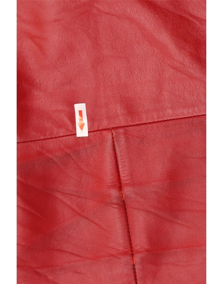 Vintage Womens Leather Jacket IT 44 Medium Red Leather