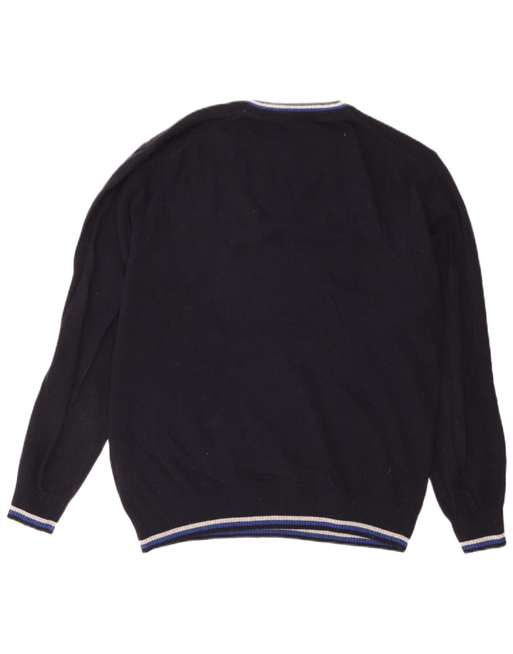 NORTH SAILS Mens V-Neck Jumper Sweater 2XL Navy Blue Wool