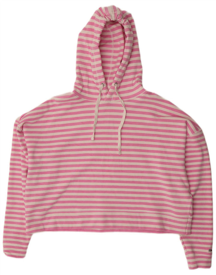 Womens Crop Oversized Hoodie Jumper UK 14 Medium