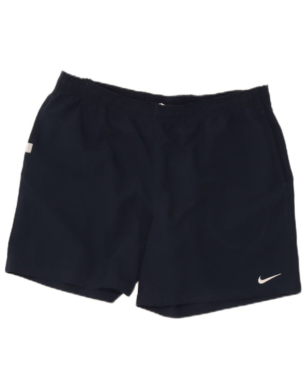 Pantaloncini sportivi Nike da donna Dri Fit UK 18 XL blu navy poliestere