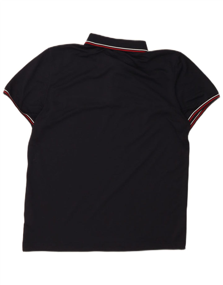 LOTTO Mens Polo Shirt Large Navy Blue Striped Polyester