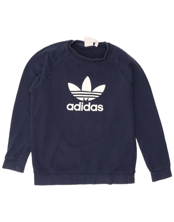 Adidas grafisk sweatshirt til mænd Medium marineblå bomuld