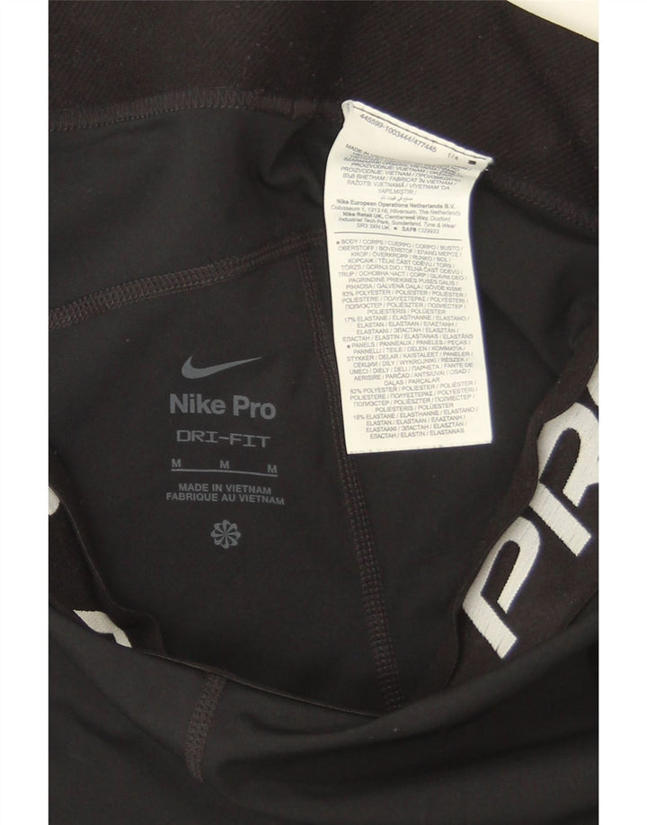 Nike Dame Dri Fit Grafiske Leggings UK 12 Medium Sort Polyester