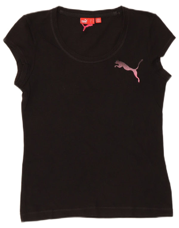 Puma Damen Kurzarm-T-Shirt mit normaler Grafik, UK 6 XS, Schwarz