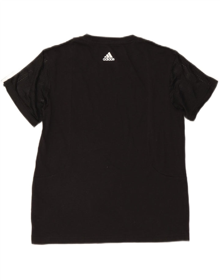 Adidas Womens T-Shirt Top UK 8/10 Small Black Polyester