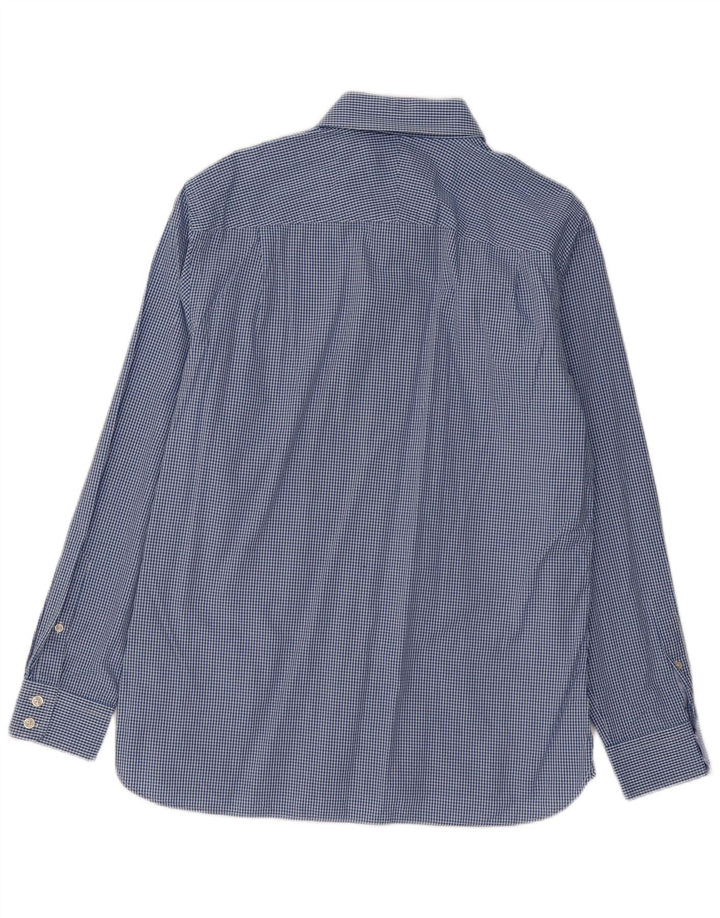 Jaeger Mens Shirt Size 16 Large Blue Gingham