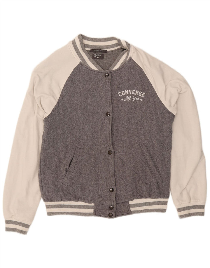 Converse Womens Varsity Tracksuit Top Jacket UK 14 Medium Grey Colourblock