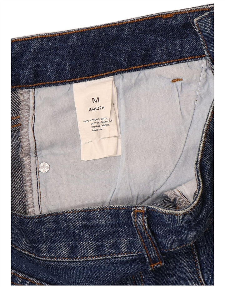 Vintage Dame Mini Denim Nederdel Medium W28 Blå Bomuld