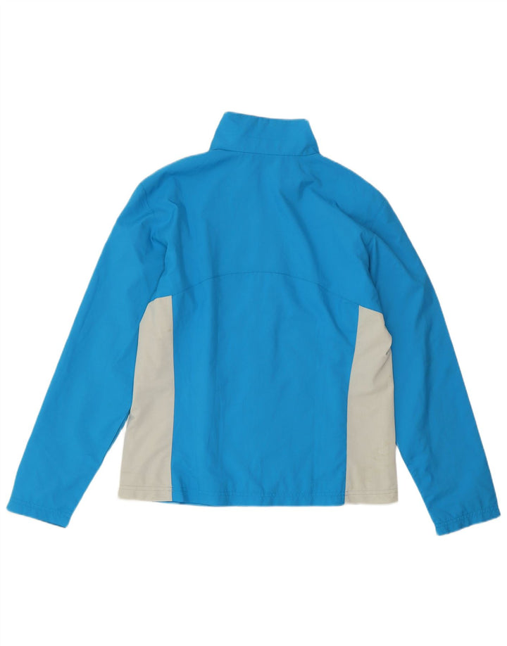 FILA Damen-Trainingsanzug-Oberteiljacke UK 14 Mittelblaues Colourblock-Polyester