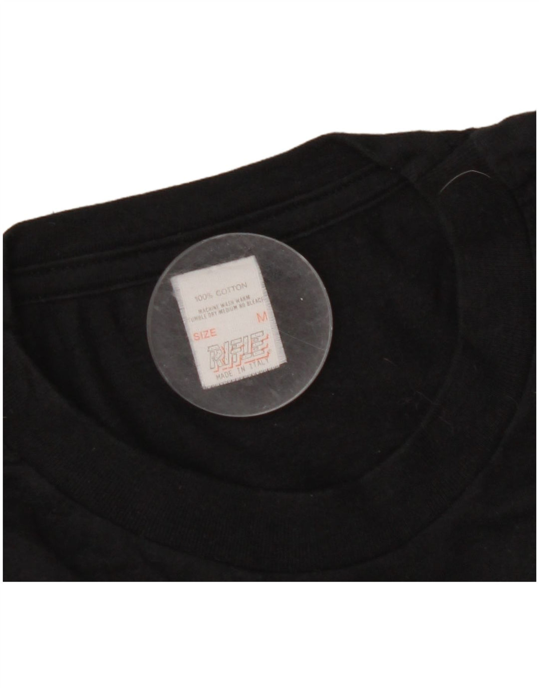 RIFLE Mens Top Long Sleeve Medium Black Cotton