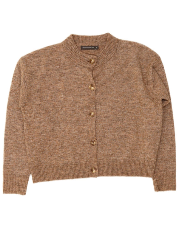 French Connection Womens Cardigan Sweater UK 14 Medium Brown Flecked