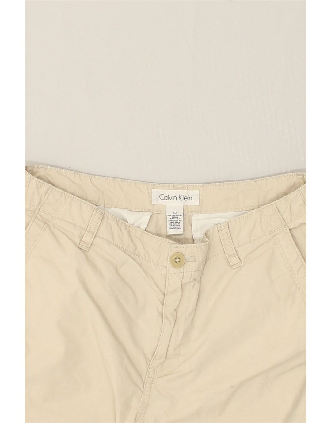 CALVIN KLEIN Womens Chino Shorts W30 Medium Beige Cotton | Vintage Calvin Klein | Thrift | Second-Hand Calvin Klein | Used Clothing | Messina Hembry 