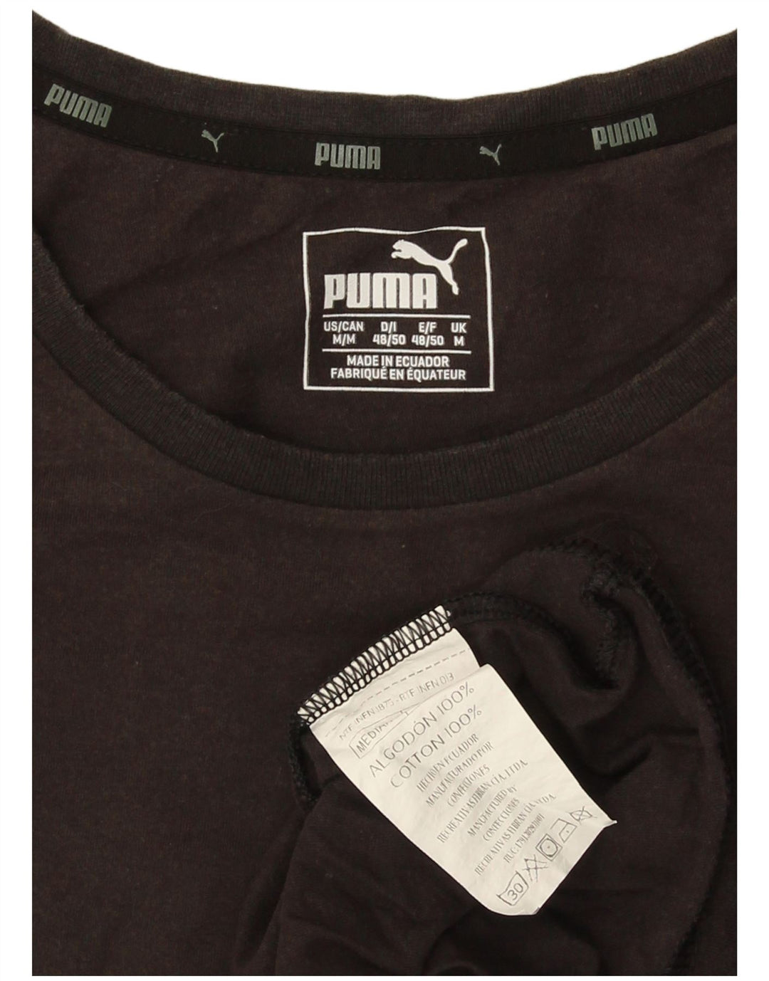 T-shirt grafica da uomo Puma Top in cotone nero medio