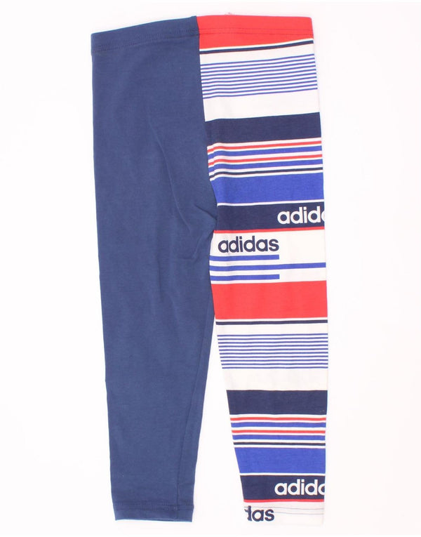 Leggings grafici Adidas per ragazze 3-4 anni in cotone a righe multicolore