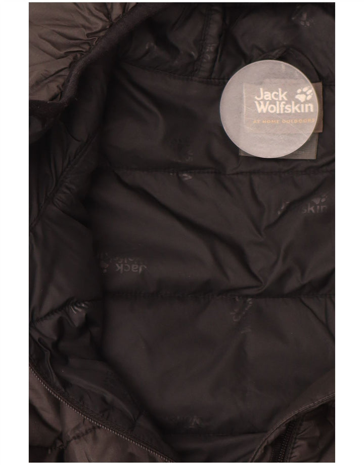 JACK WOLFSKIN Wattierte Herrenjacke mit Kapuze, UK 34, Small, Schwarz, Polyester