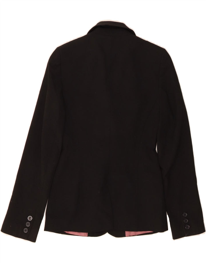 OASIS Womens 1 Button Blazer Jacket UK 8 Small  Black Polyester Vintage Oasis and Second-Hand Oasis from Messina Hembry 