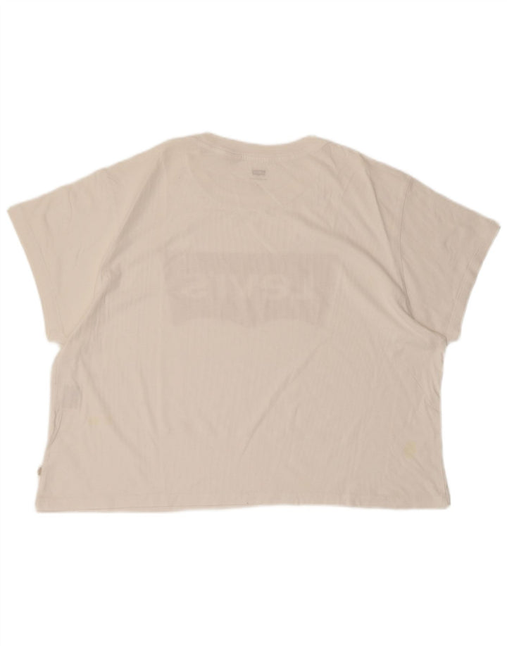 LEVI'S Womens Oversized Graphic T-Shirt Top UK 16 Large White