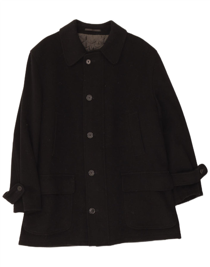 Abrigo Pierre Cardin para hombre IT 50 grande de lana negra