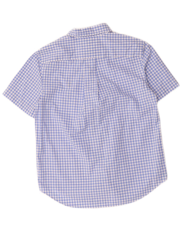 Ralph Lauren Boys Short Sleeve Shirt 10-11 Years Medium Blue Gingham Cotton