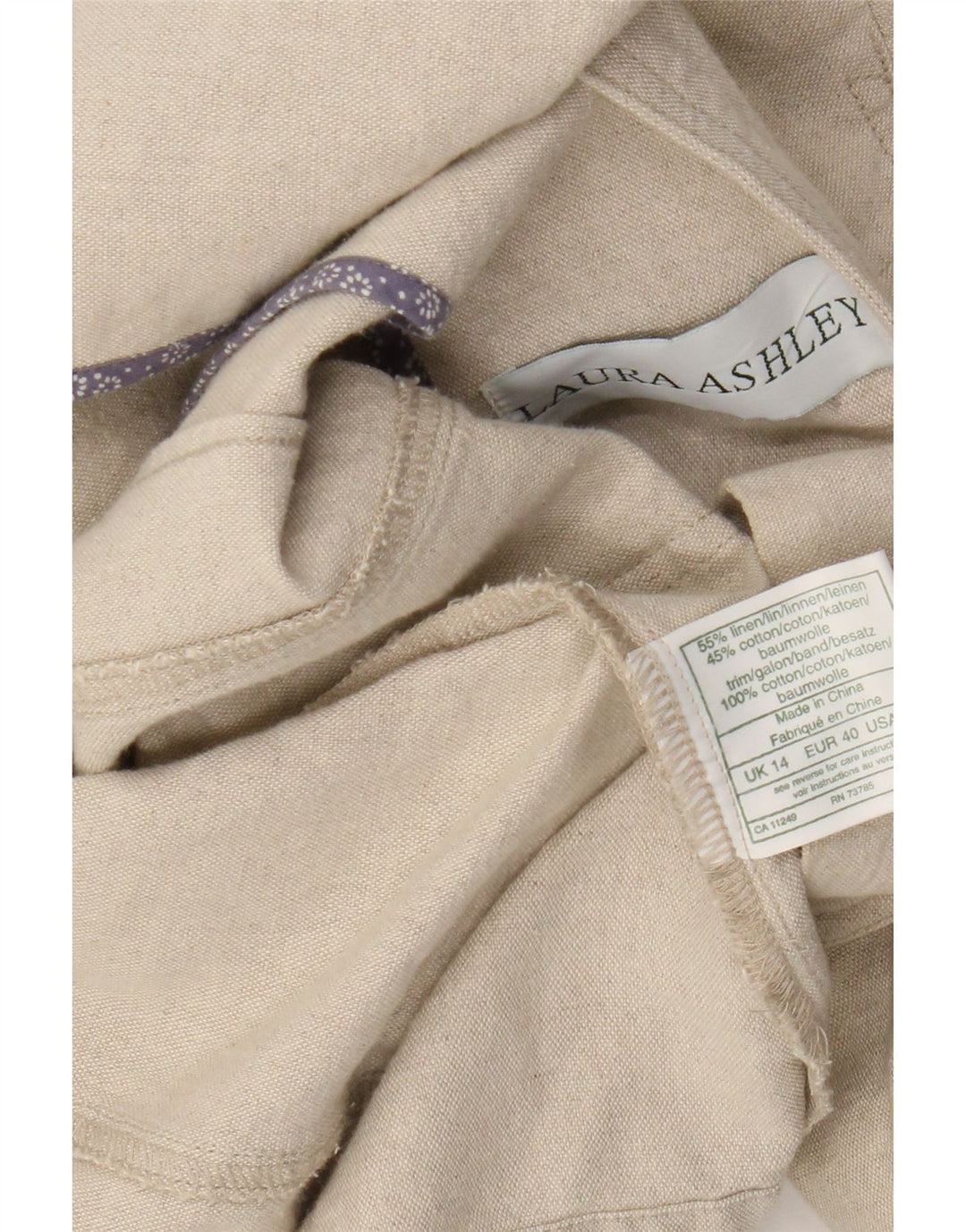 Laura Ashley Womens 3 Button Blazer Jacket UK 14 Large  Beige Linen