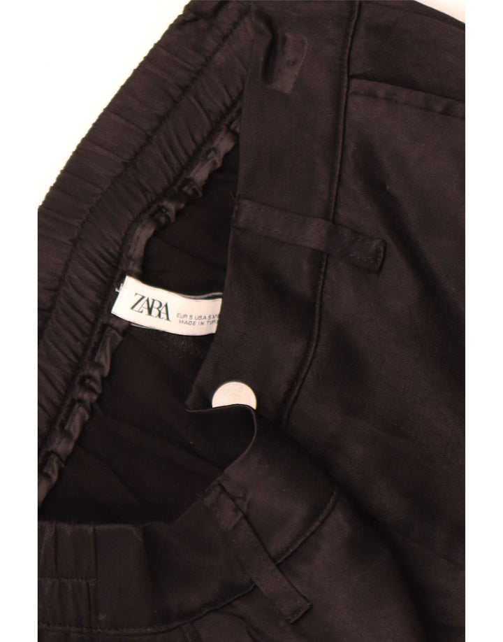 Zara Womens Joggers Cargo Trousers Small W26 L28 Black