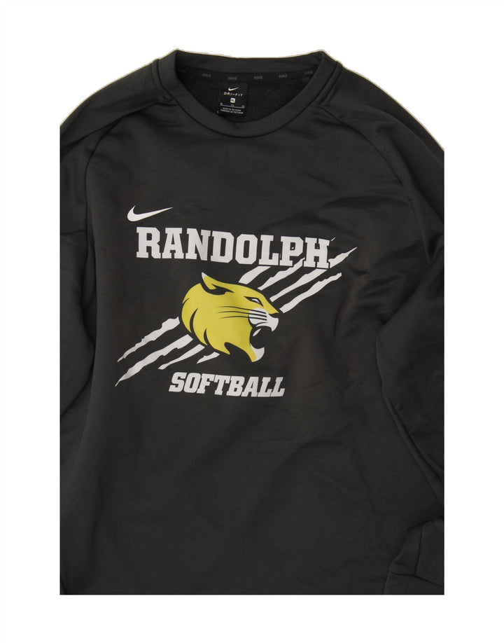 NIKE Mens Randolph Softball Graphic Sweatshirt Jumper XL Grey Polyester Vintage Nike and Second-Hand Nike from Messina Hembry 