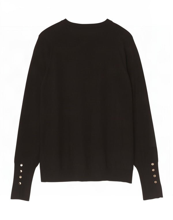 Zara Dame Boat Neck Jumper Sweater UK 14 Large Black