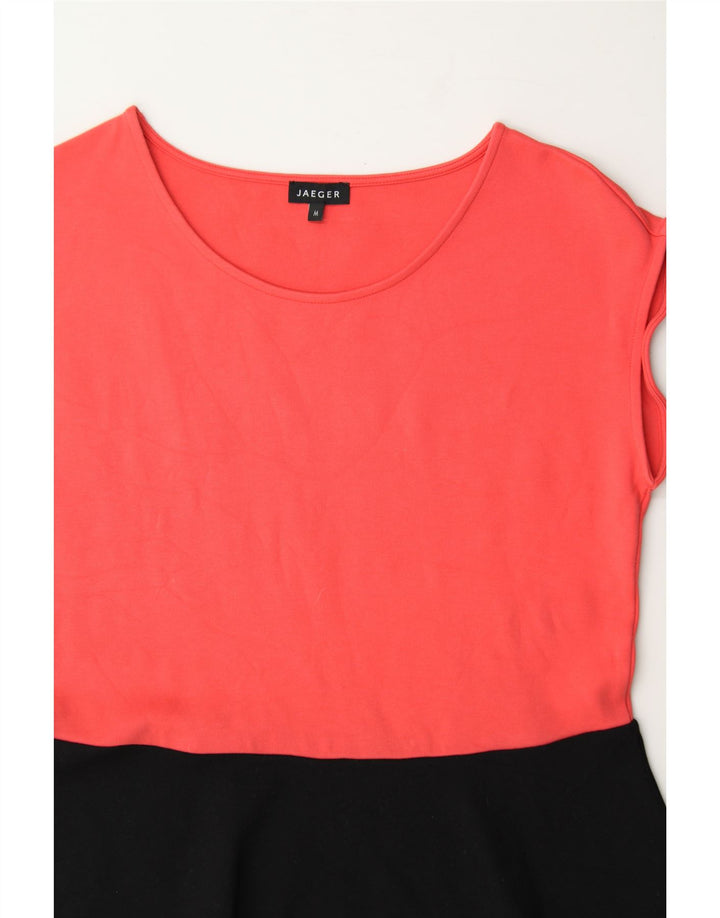 JAEGER Womens Blouse Top UK 12 Medium Pink Colourblock Viscose Vintage Jaeger and Second-Hand Jaeger from Messina Hembry 