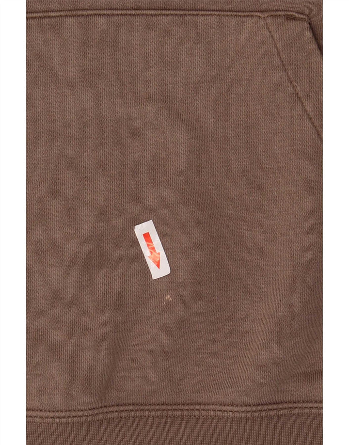 Nike Mens Hoodie Jumper Large Brown Cotton