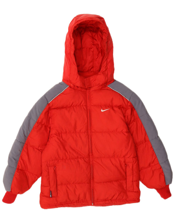 Nike hættejakke til drenge 7-8 år XL Rød Colourblock Polyester