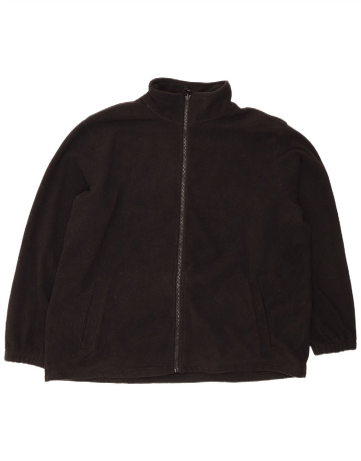 MOUNTAIN WAREHOUSE Mens Fleece Jacket UK 42 XL Black Polyester