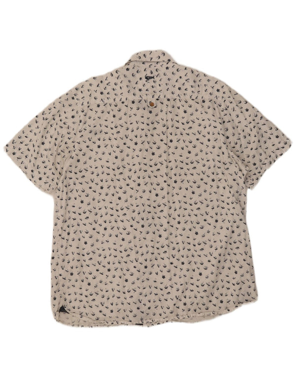 Weird Fish Chemise à manches courtes pour homme Motif abstrait 2XL Blanc Coton