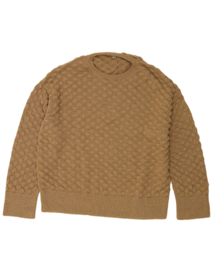 Cos Herre Crew Neck Jumper Sweater Medium Beige Uld