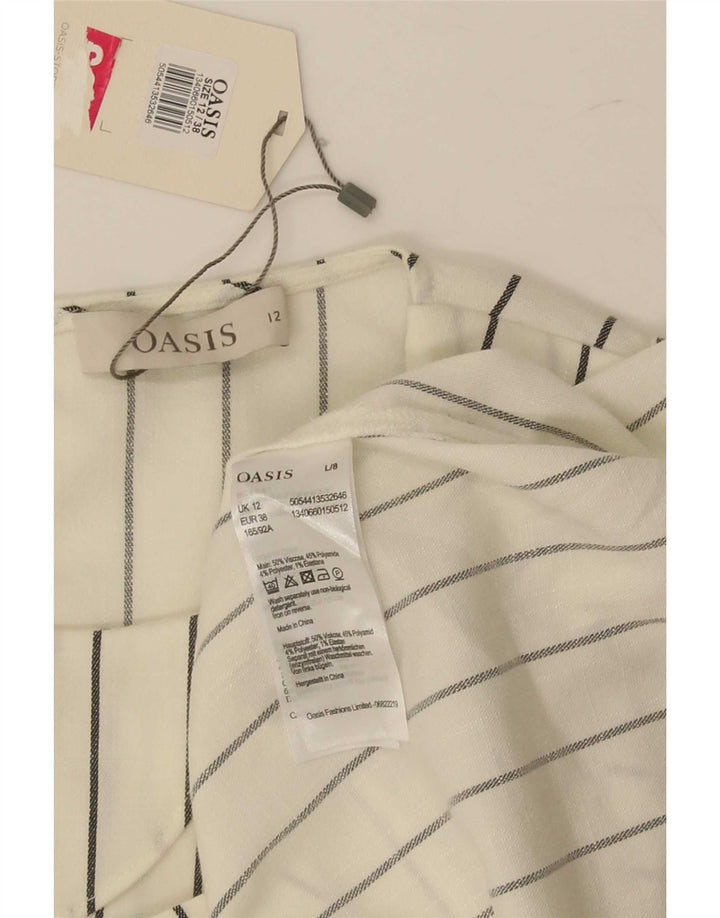Oasis Dame ærmeløs bluse Top UK 12 Medium Off White Viscose