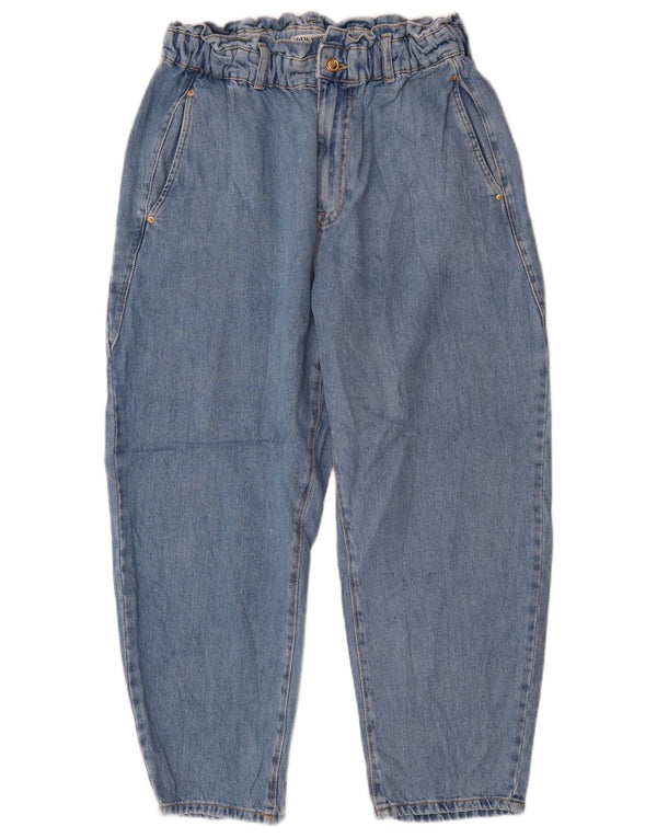 Zara Womens Crop High Rise Tapered Jeans EU 42 Large W34 L25 Blue