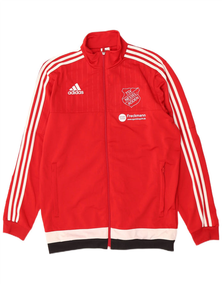 Giacca da ginnastica da uomo con vestibilità regolare grafica Adidas, colore rosso medio