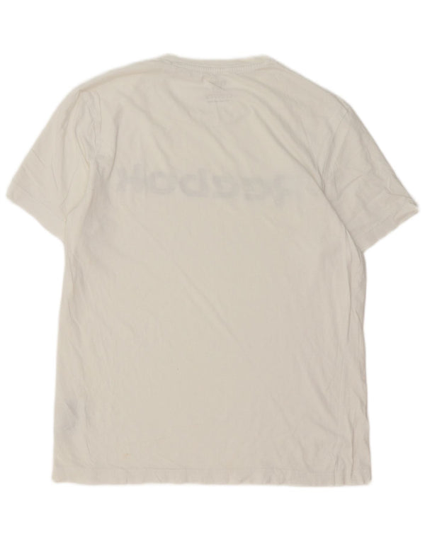 Reebok Mens Graphic T-Shirt Top Medium White Cotton