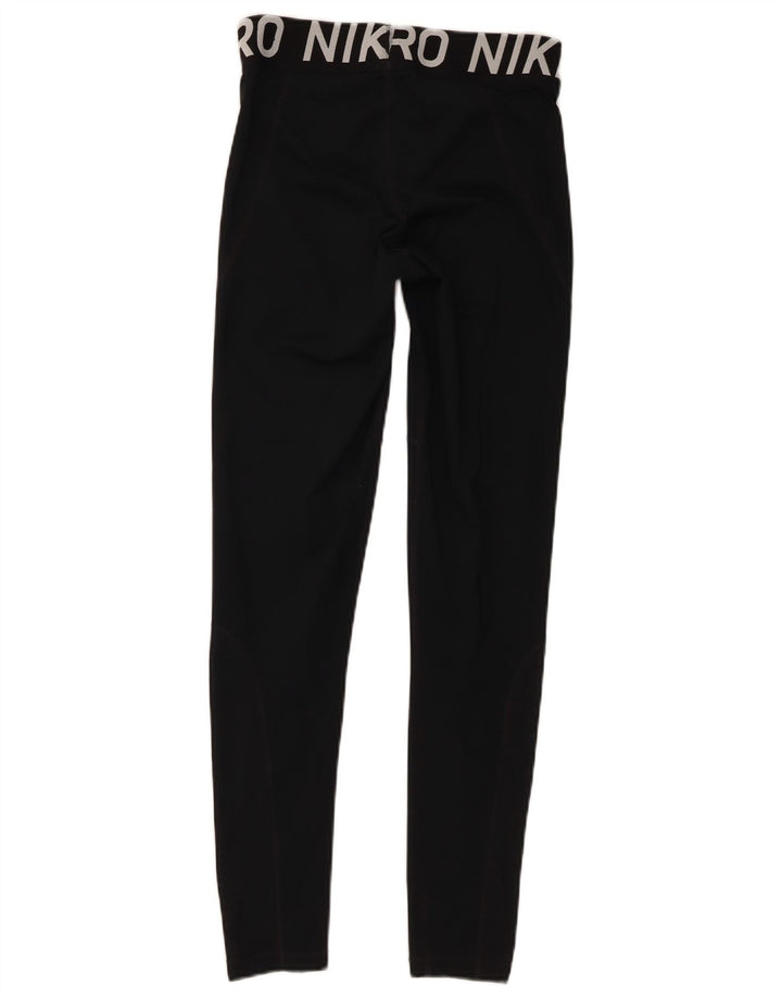 Nike Dame Dri Fit Grafiske Leggings UK 12 Medium Sort Polyester
